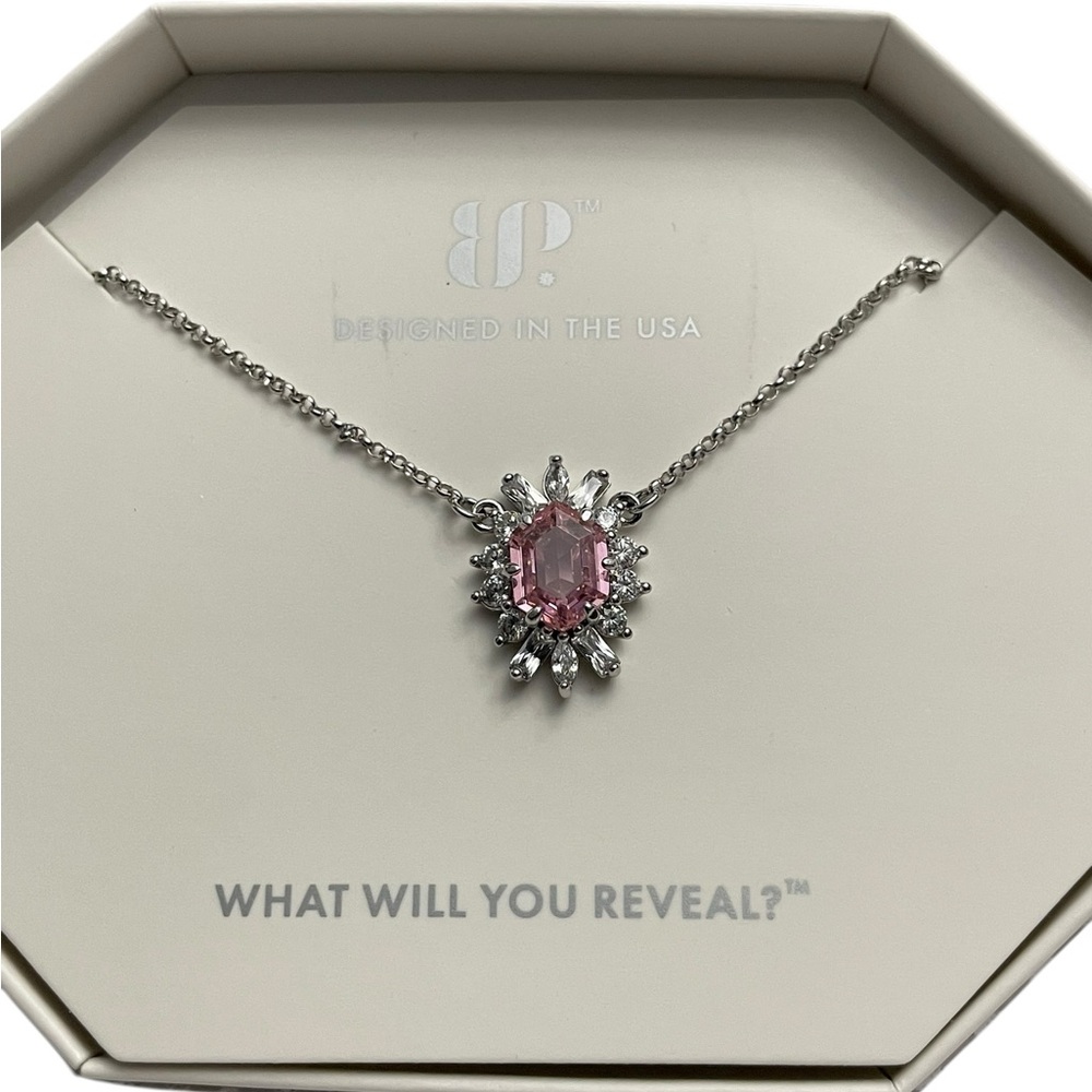 Bomb Party -The Sterling Club Necklace-NK35106 .925/Rose Quartz NIB